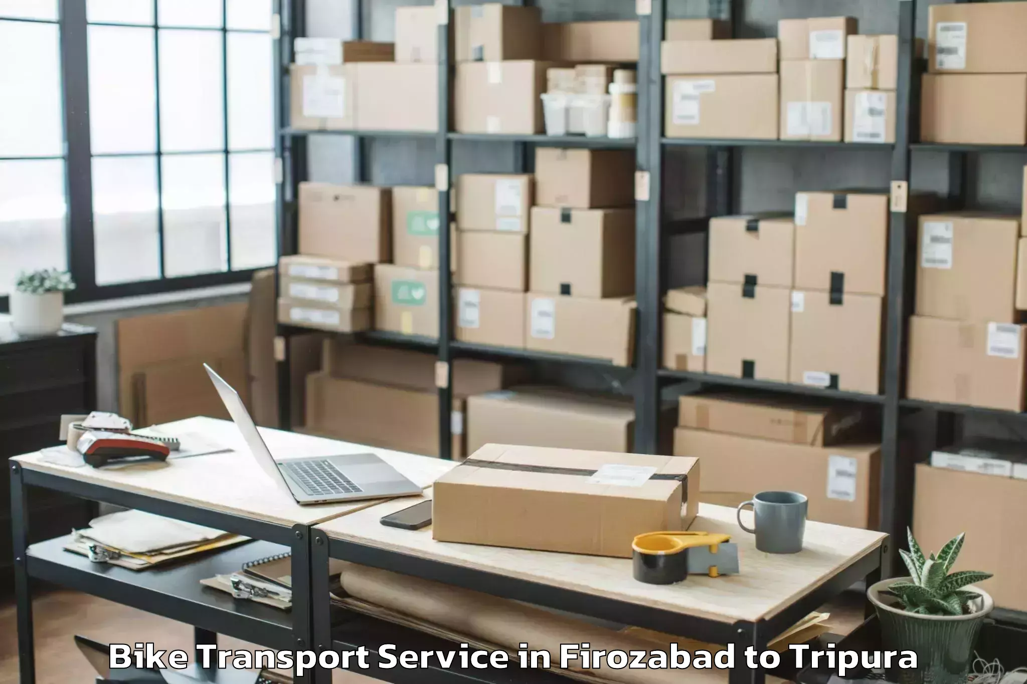 Hassle-Free Firozabad to Manu Bazar Bike Transport